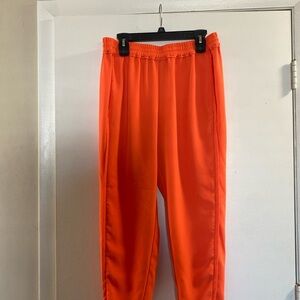 J. Crew Bright Orange Casual Athletic Vegan Track Elastic Waist Pants